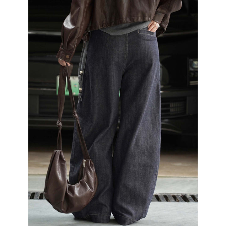 Damen Weite High‑Waist Denimhose mit extra weitem Bein und lässiger Bundverarbeitung Drune