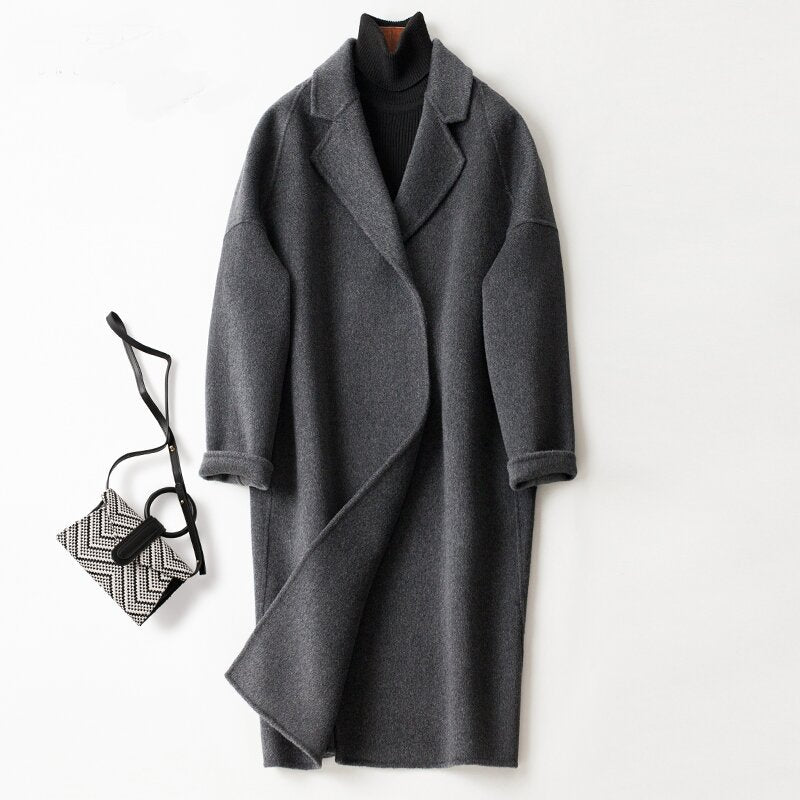 Damen Modischer Oversized-Mantel Drune