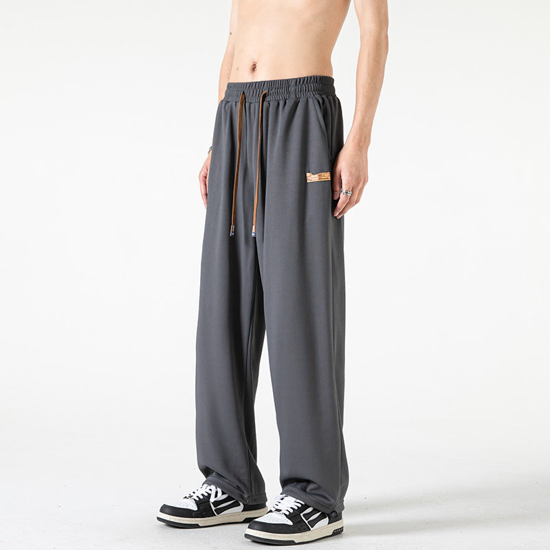 Herren Lounge-Jogginghose im Oversize-Straßenstil mit extra weitem Bein und Kordelzug Drune