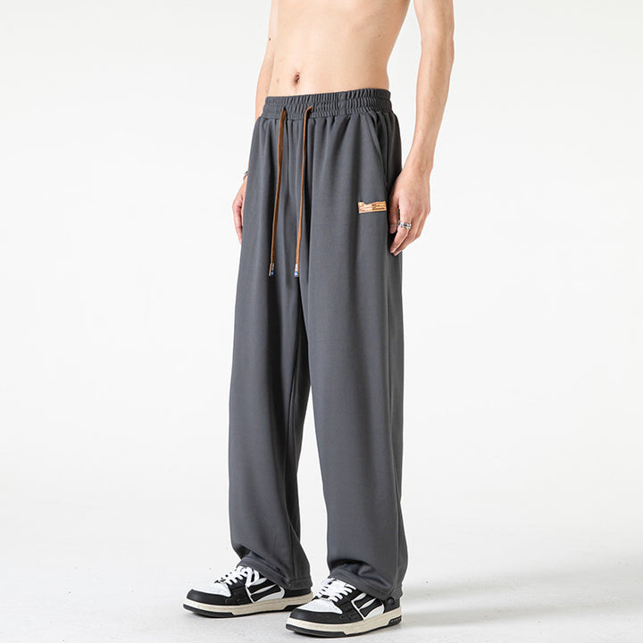 Herren Lounge-Jogginghose im Oversize-Straßenstil mit extra weitem Bein und Kordelzug Drune