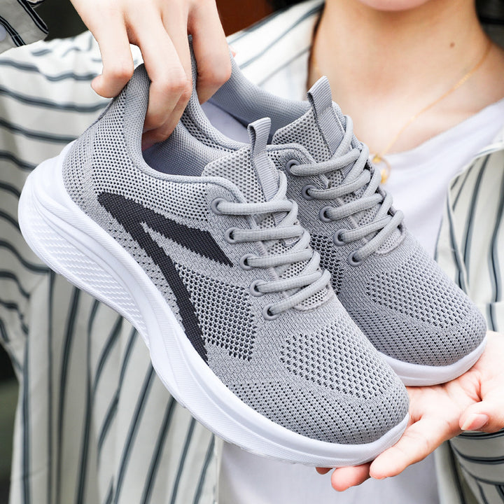 Damen nan atmungsaktive gestrickte Sneaker mit Memory-Schaum-Fußbett und stoßdämpfender EVA-Sohle Drune
