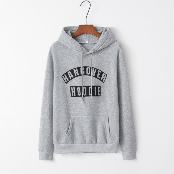 Damen Kapuzenpullover mit lustigem Aufdruck und praktischen Kängurutaschen Drune