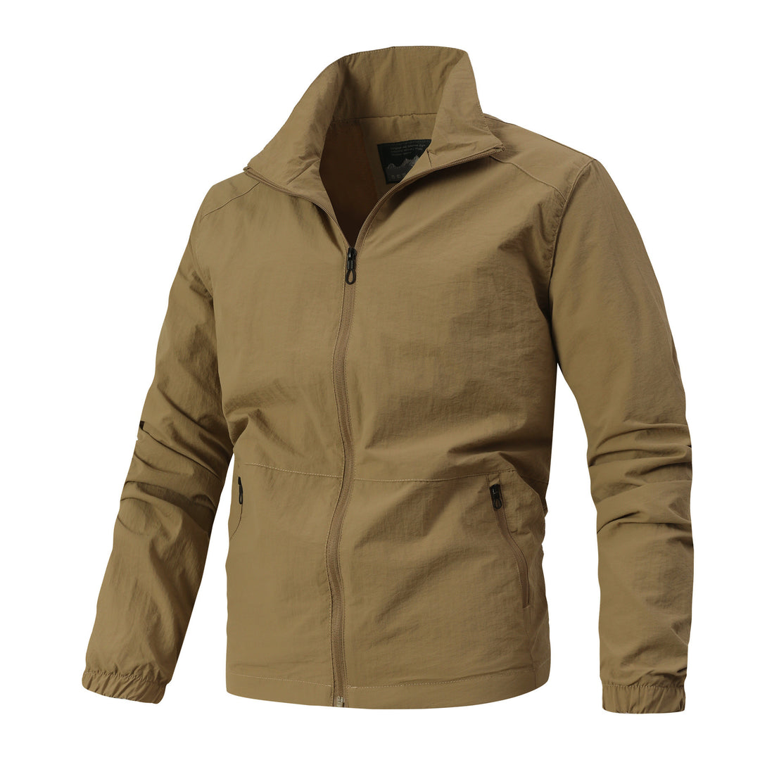Herren Leichte Softshelljacke mit Stehkragen, winddichter Membran und Reißverschlusstaschen Drune