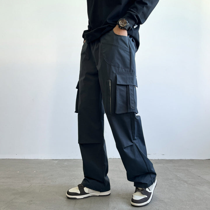 Herren Utility-Cargohose mit großvolumigen Klappentaschen, geradem Bein und robustem Twill Drune