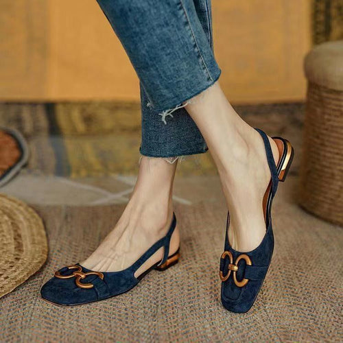 Damen Slingback Ballerinas mit eleganter Schnallen-Applikation Drune