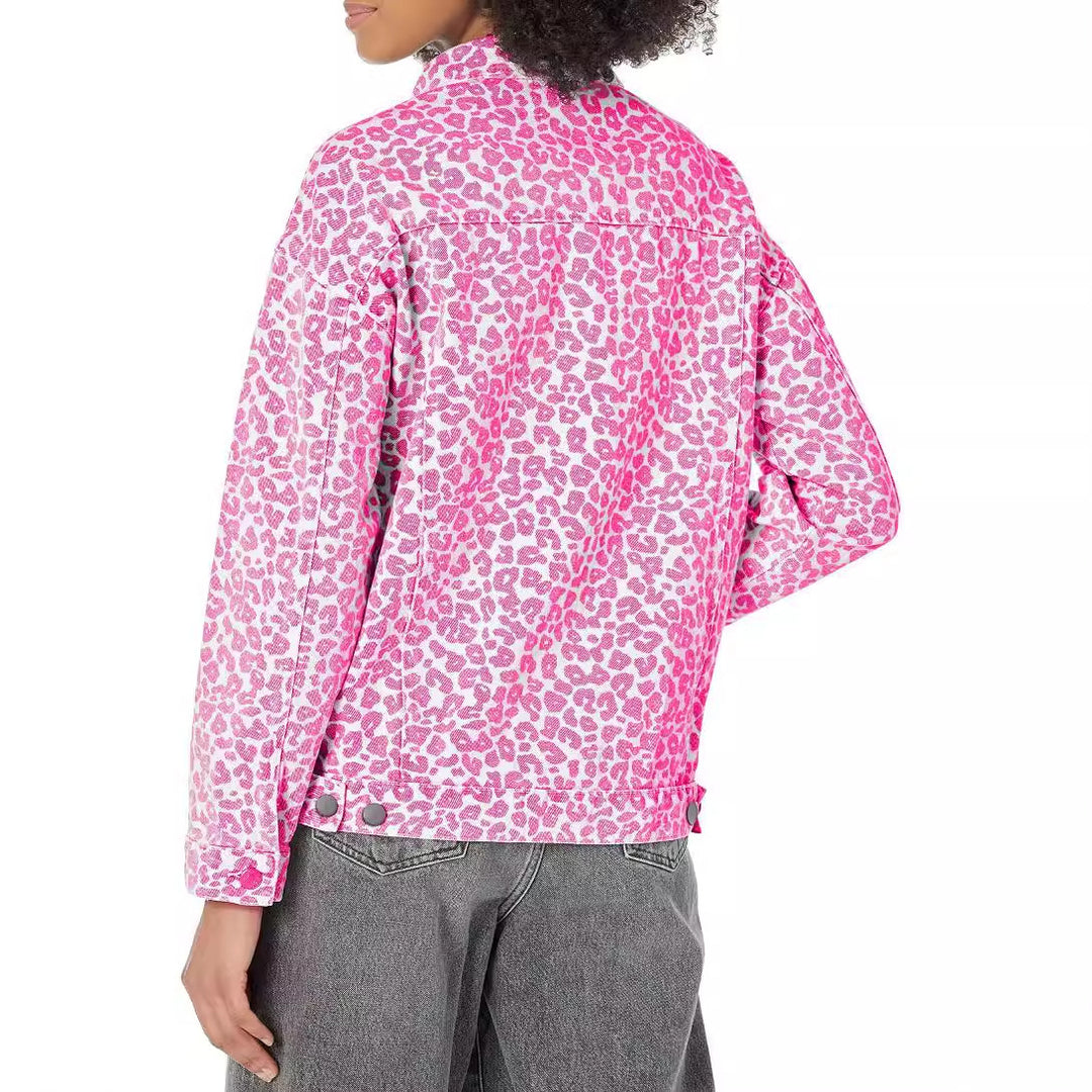 Damen Jeansjacke im angesagten Leo-Design mit lässigem Schnitt und modischen Details Drune