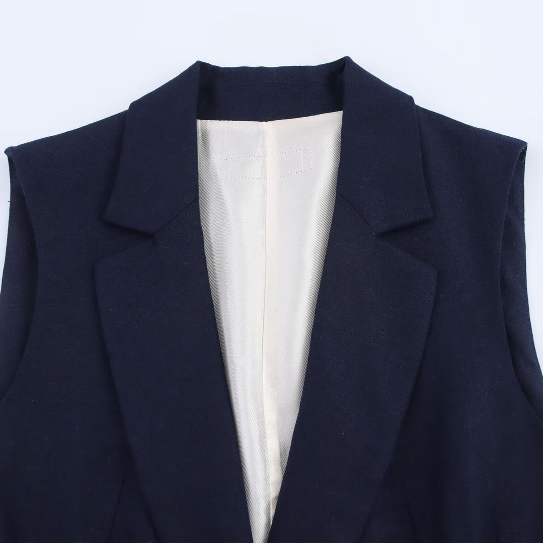 Damen Gerade geschnittene Stoffhose mit glattem Bund und klassischer Silhouette Drune
