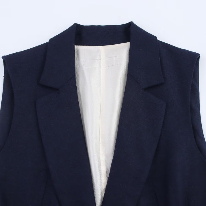 Damen Gerade geschnittene Stoffhose mit glattem Bund und klassischer Silhouette Drune