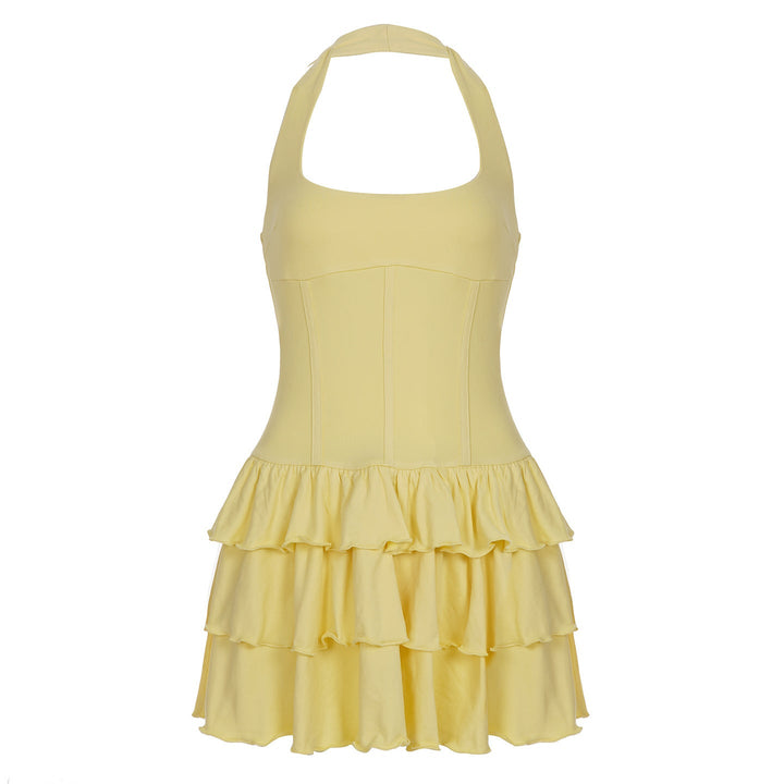 Damen Wickelkleid mit voluminösem Rüschensaum und eleganter Silhouette Drune