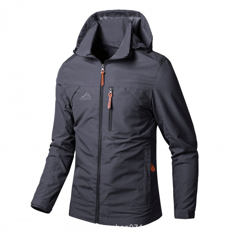 Herren nan leichte wasserabweisende Softshelljacke mit Kapuze und Sicherheitsreißverschluss Drune
