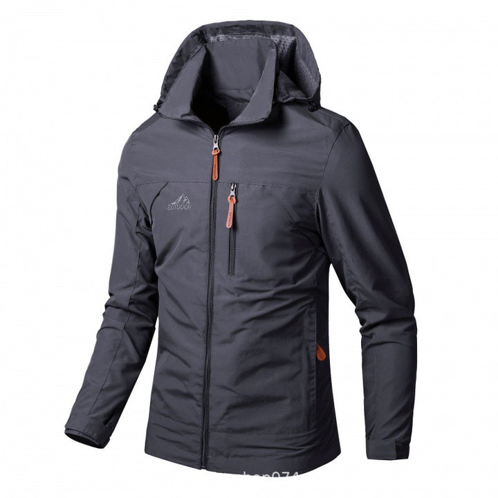 Herren nan leichte wasserabweisende Softshelljacke mit Kapuze und Sicherheitsreißverschluss Drune