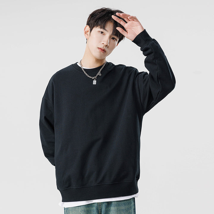 Unisex Oversize‑Sweatshirt mit Rundhalsausschnitt, gebürstetem Innenfutter und gerippten Abschlüssen Drune