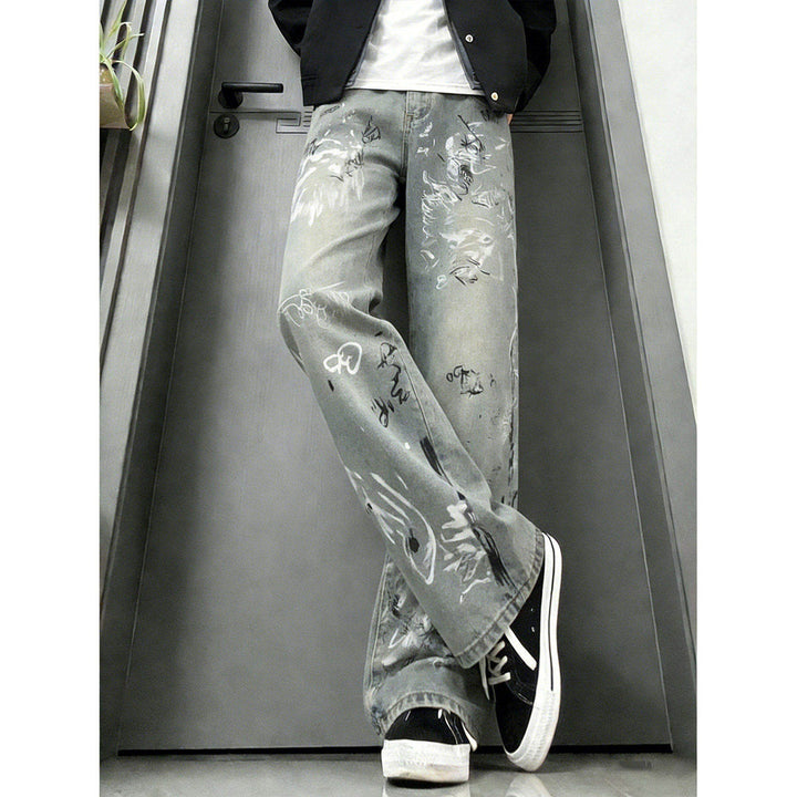 Herren Modische Weitgeschnittene Jeans mit kreativem Design Drune