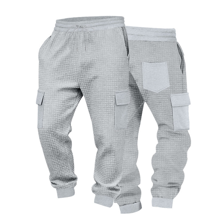 Herren Cargo-Jogginghose mit Waffelstruktur, elastischem Bund und Klappentaschen Drune