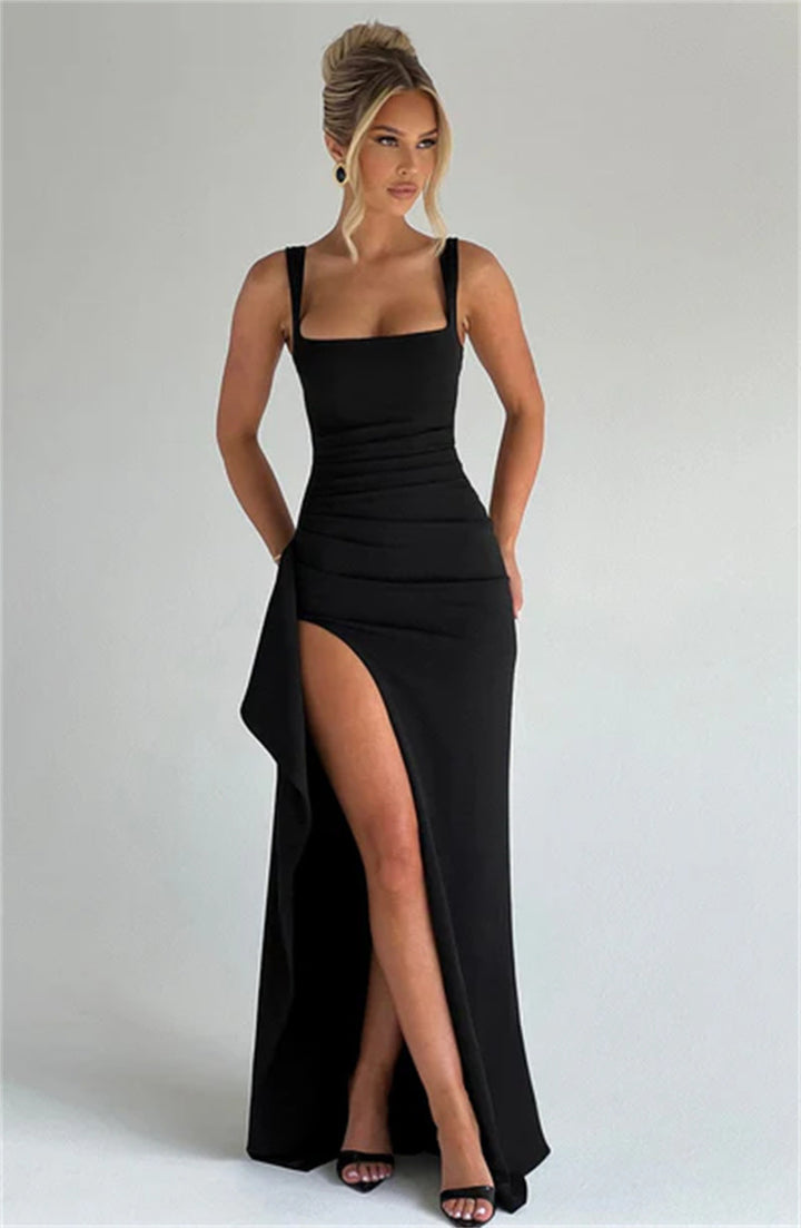 Damen Elegantes Maxikleid mit seitlichem Schlitz und figurbetontem Design Drune