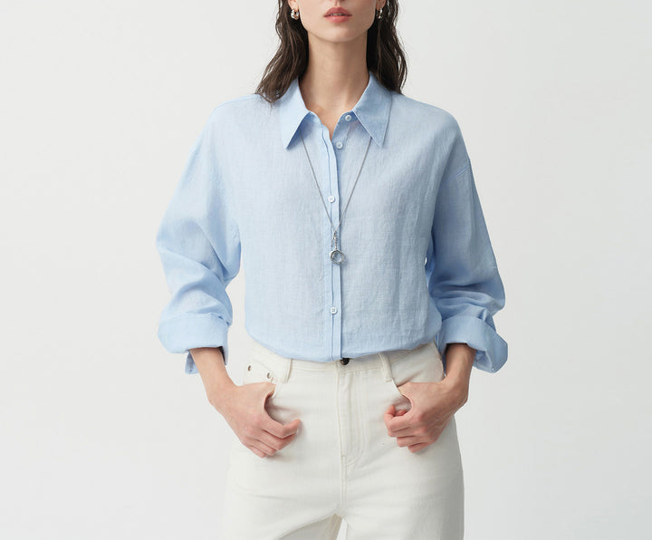 Damen Luftige Leinenbluse Drune