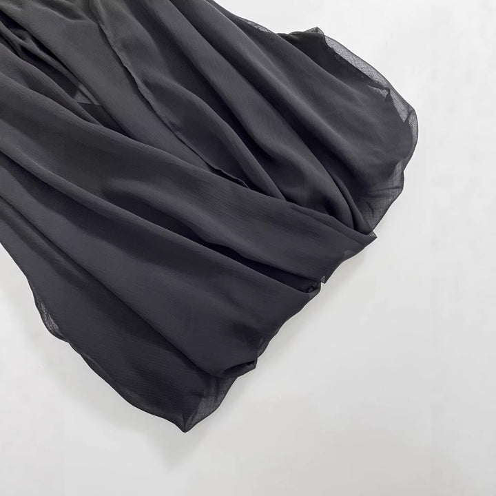 Damen Ärmellose Chiffonbluse mit Schleifenkragen und elastischem Saum Drune