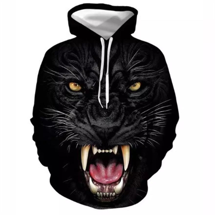 Damen Kreativer Kapuzenpullover mit einzigartigem Wolfsmotiv Drune