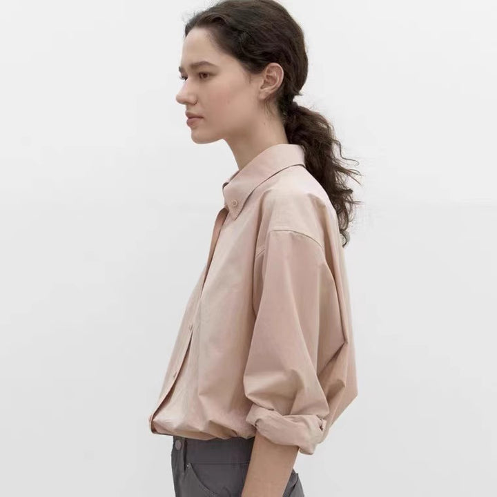 Damen Elegantes, lockeres Hemd aus leichtem Baumwollstoff Drune