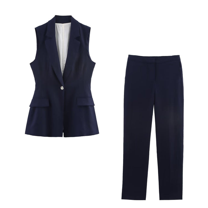Damen Gerade geschnittene Stoffhose mit glattem Bund und klassischer Silhouette Drune