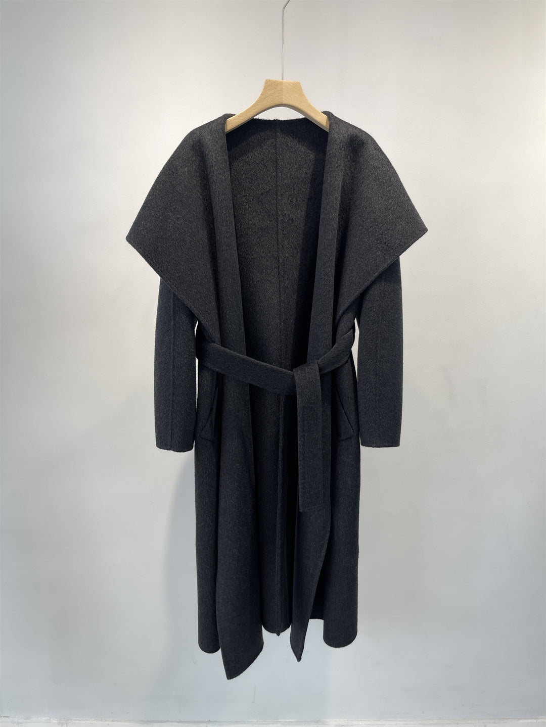 Damen Eleganter Drapierter Langmantel Drune