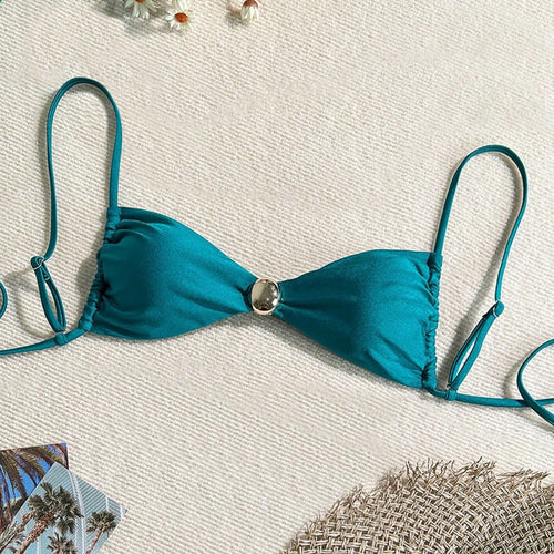 Damen Triangel-Bikini mit elegantem Schmuckdetail Drune
