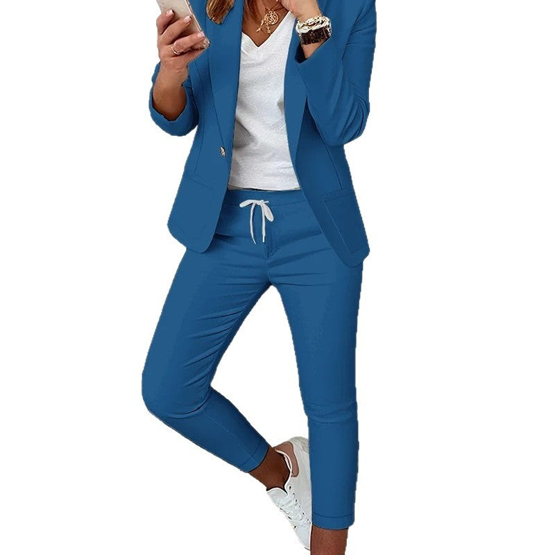 Damen Elegantes Blazer-Set mit bequemen Jogginghose Drune