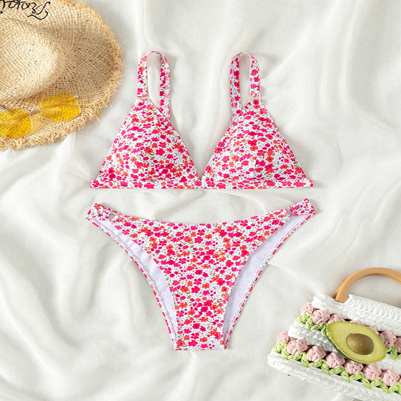 Damen Triangel-Bikini mit floralem Muster Drune