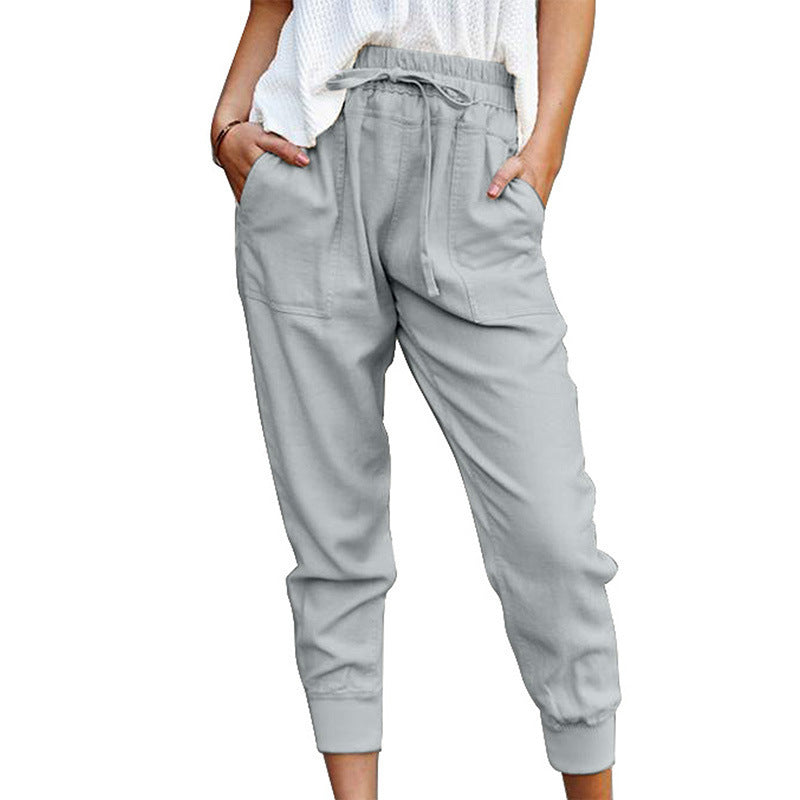 Damen Jogginghose mit elastischem Bund, Tunnelzug und Beinbündchen Drune