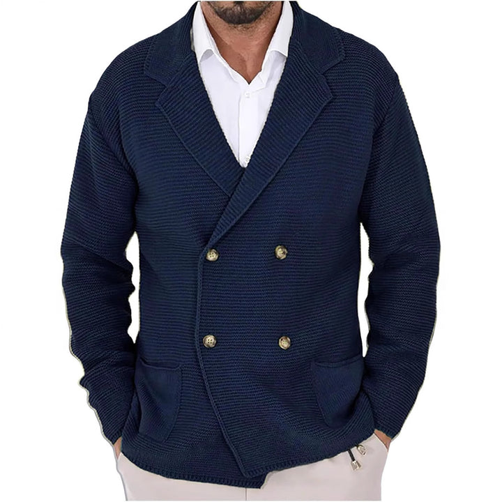 Herren Strickjacke mit modischem Schalkragen und dekorativen Knöpfen Drune