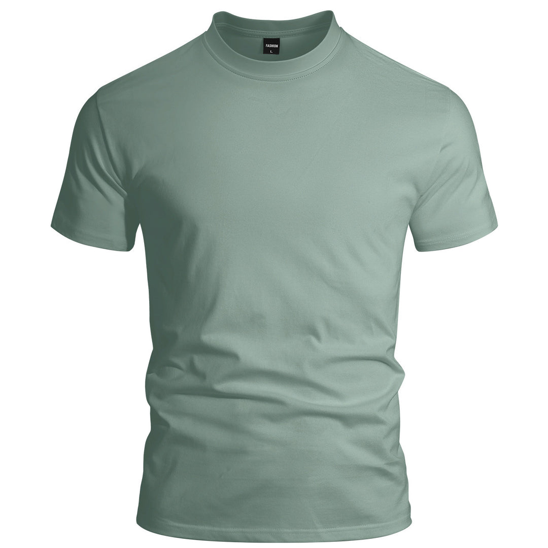 Herren nan eng anliegendes Rundhals-Basicshirt aus Singlejersey mit verstärktem Nackenband Drune