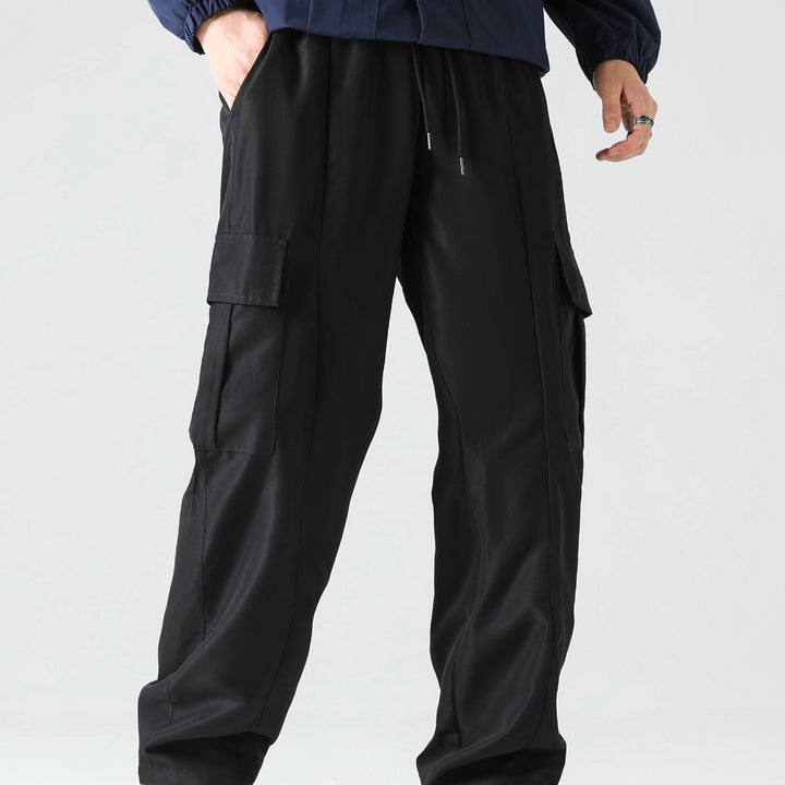 Herren Tapered Cargo-Jogginghose mit flachem Tunnelzug, Mehrfachtaschen & schmalem Knöchelsaum Drune