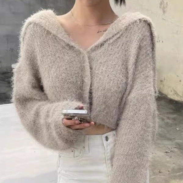 Damen kuscheliger V-Ausschnitt Pullover im modernen Schnitt Drune