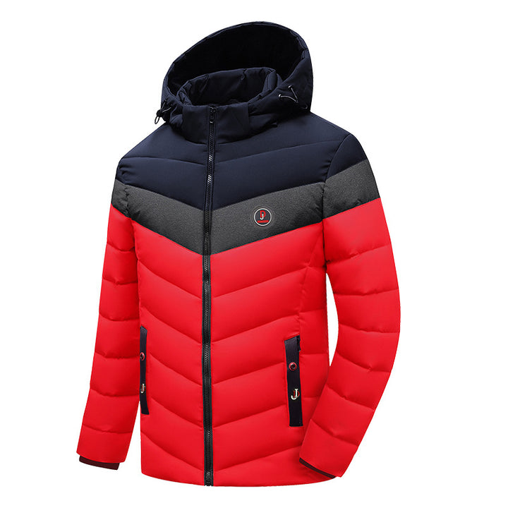 Herren Steppanorak mit Kapuze und wattierter Chevron-Isolationsjacke Drune