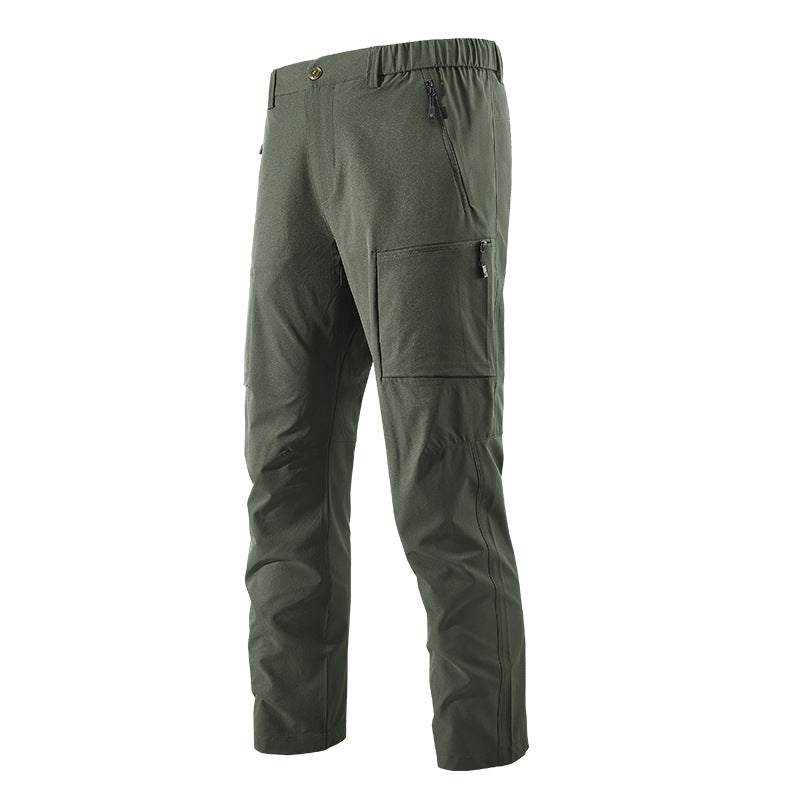 Herren Multifunktionale Cargo-Reisehose mit elastischem Bund, Reißverschlusstaschen und Knieverstärkung Drune