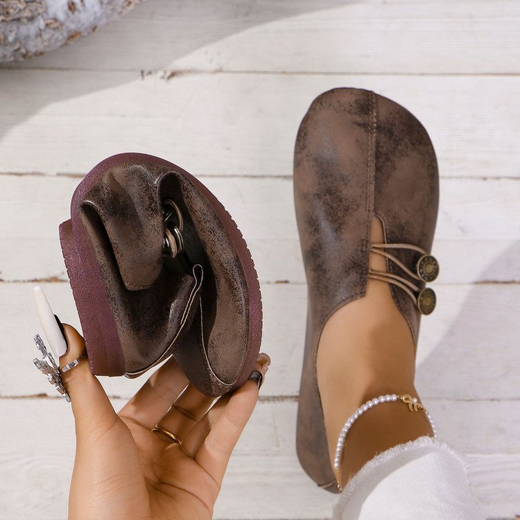 Damen komfortable Slipper mit modischen Knopfdetails Drune