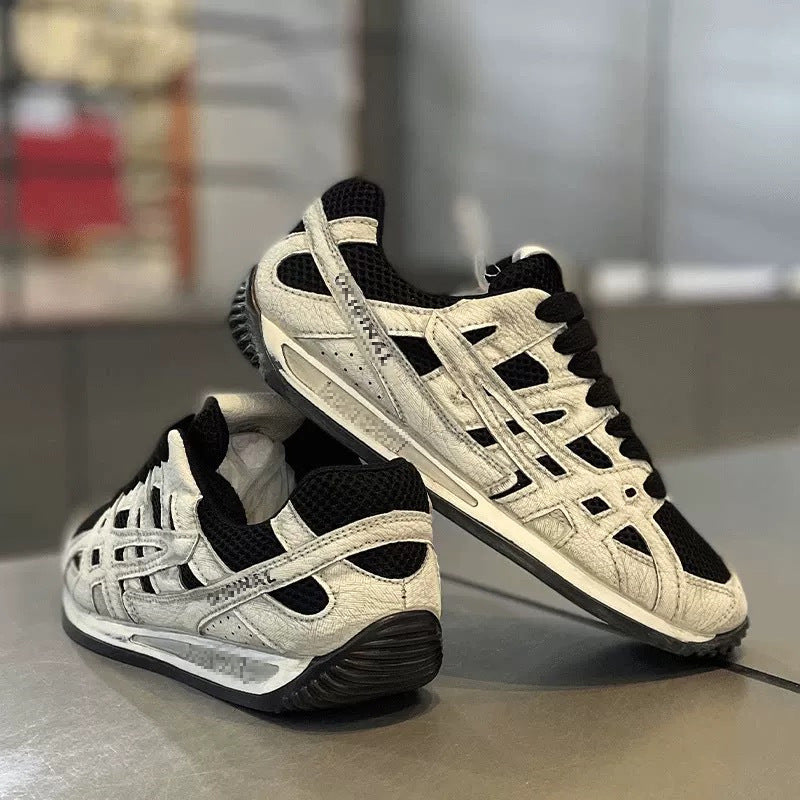 Herren Atmungsaktiver Retro-Laufsneaker mit Mesh- und Wildleder-Overlays Drune