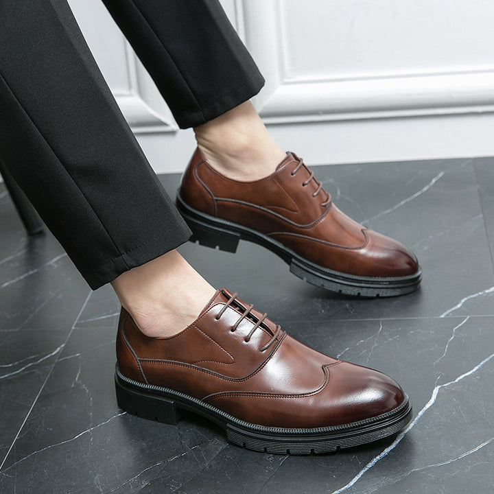Herren eleganter Derby-Lederschnürer mit profilierter Gummisohle Drune