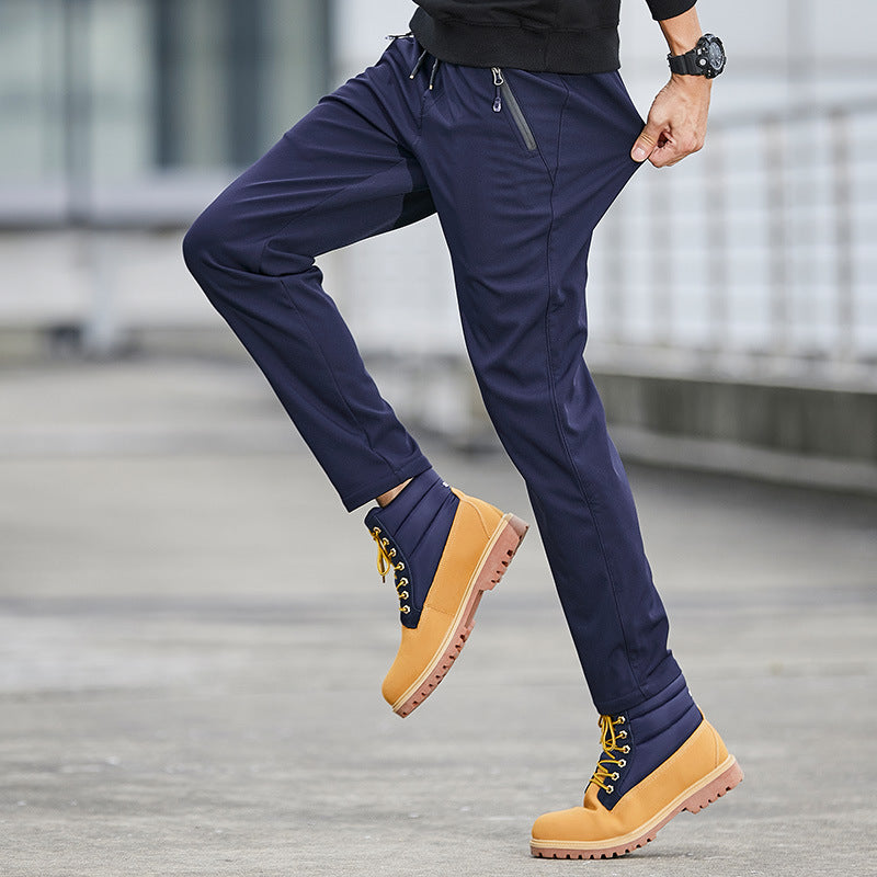 Herren Technische Softshell-Jogginghose mit wasserabweisender Membran, Reißverschlusstaschen und elastischem Kordelbund Drune