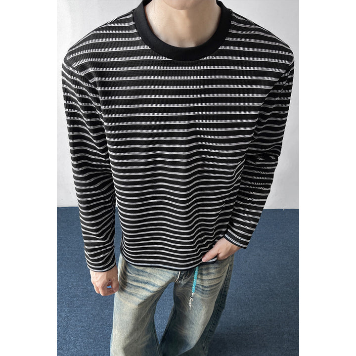 Herren Sportliches Langarm-Shirt mit Streifenmuster Drune