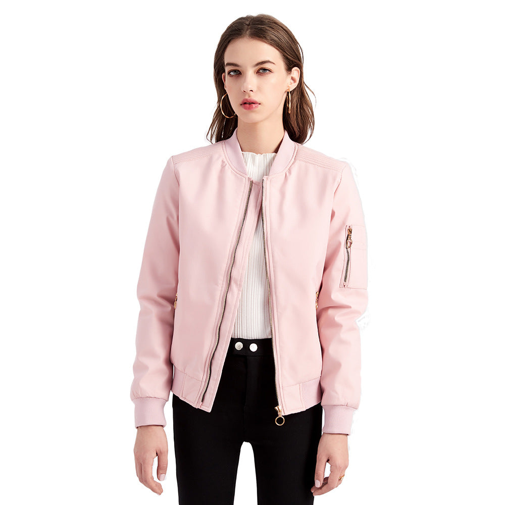 Damen nan leichte sportive Bomberjacke mit Ringzipper und Ärmeltasche Drune