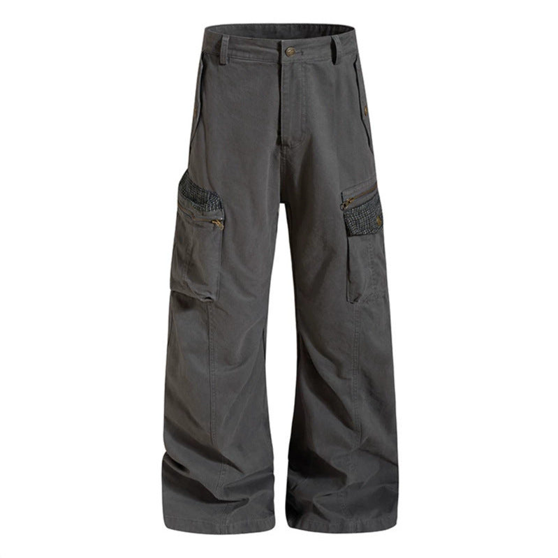 Damen weite Culotte-Cargohose mit Multi-Taschen und Textur-Einsätzen Drune
