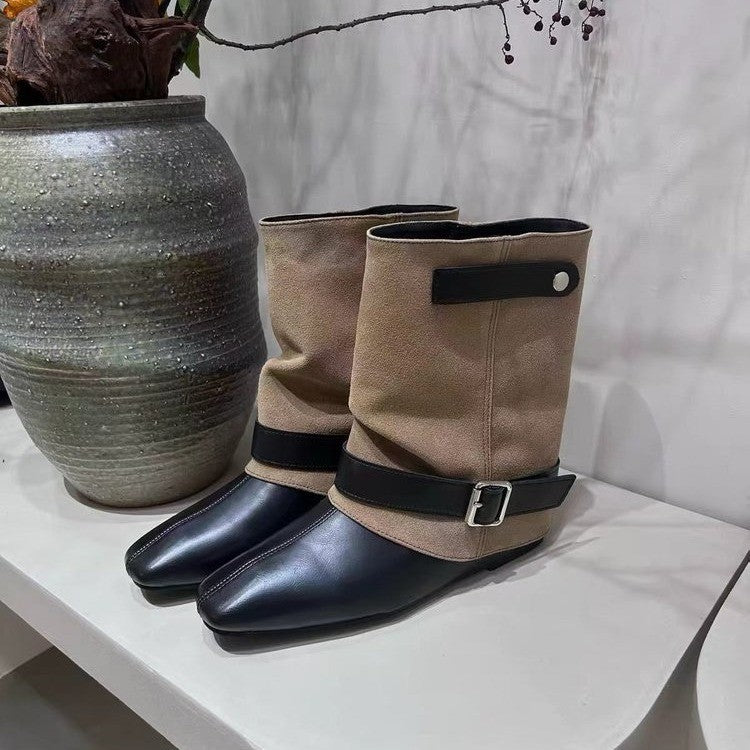 Damen Elegante Stiefeletten mit modischem Riemendesign Drune