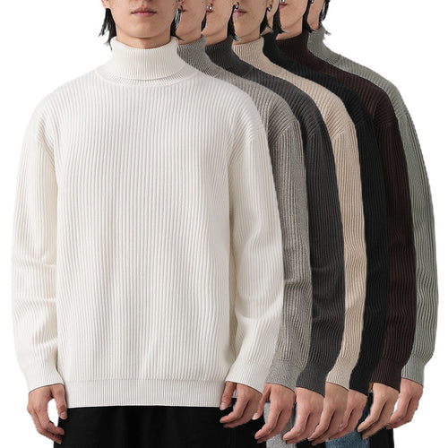 Herren Grobstrickpullover mit Stehkragen Drune