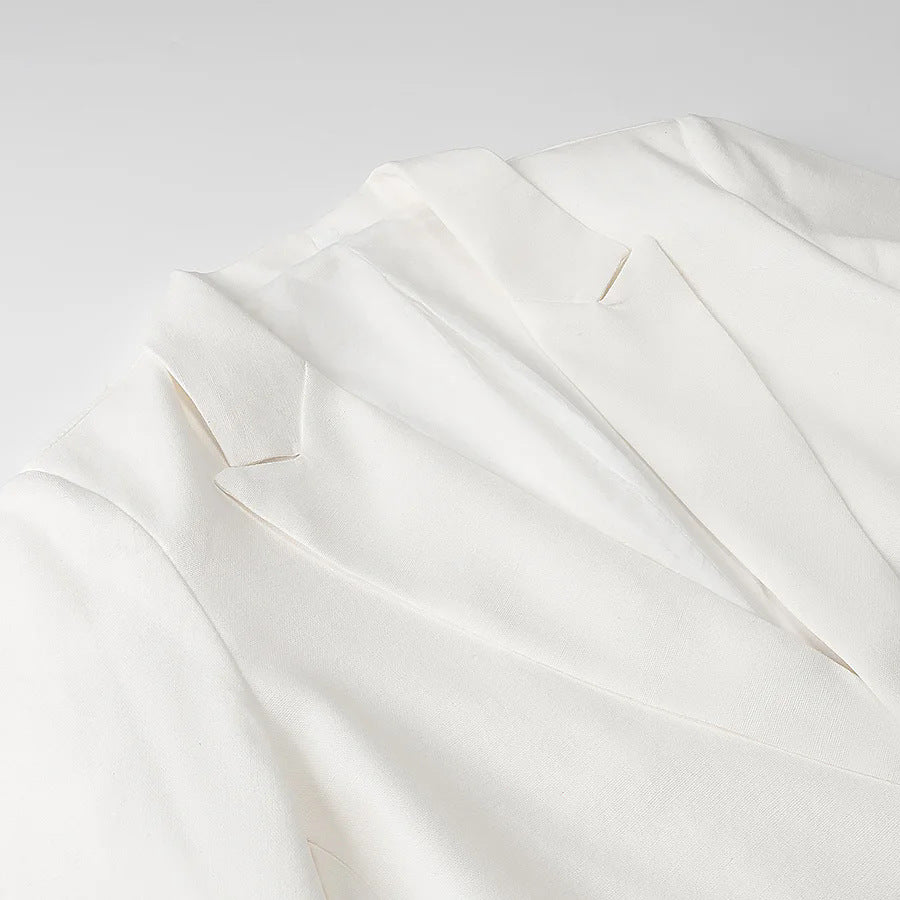 Damen nan unstrukturierter Longblazer mit fallendem Revers, leichter Stretchqualität und Pattentaschen Drune