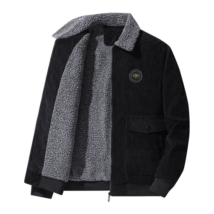 Herren Cord-Blouson mit Teddyfutter, Pattentaschen und Stehkragen Drune