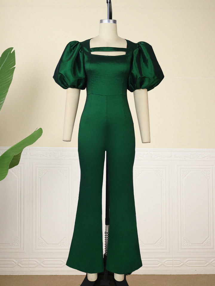 Damen Jumpsuit mit voluminösen Puffärmeln und tailliertem Design Drune