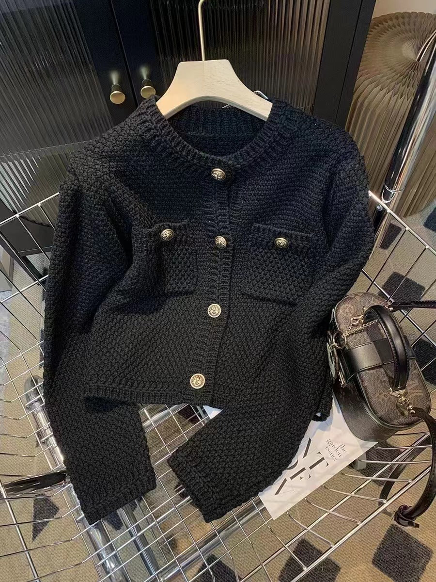 Damen Strickjacke mit dekorativen Knöpfen und eingearbeiteten Taschen Drune