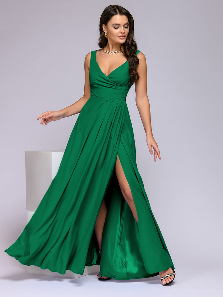 Damen Maxikleid mit fließendem Schnitt und eleganten Drapierungen Drune