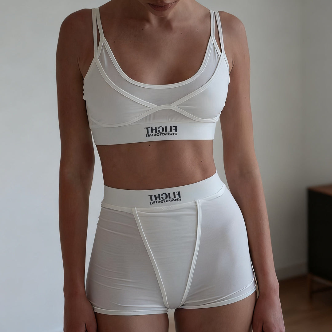 Damen Sportliches Unterwäsche-Set mit modischem Crop-Top und bequemen Shorts Drune